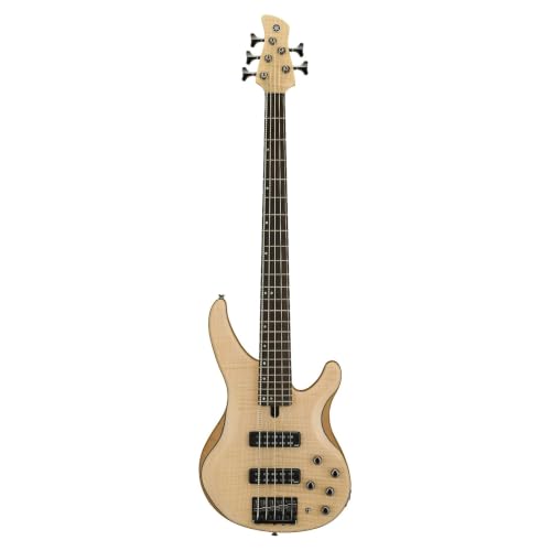 Yamaha TRBX605 5-String Flamed Maple Bass Guitar - Natural Satin