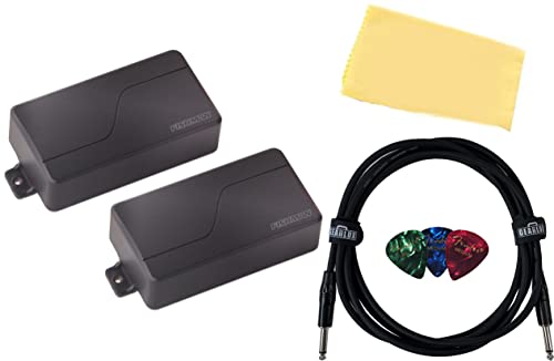 Fishman PRF-MHB-SB2 Fluence Modern 6-String Humbucker Pickup Set - Black Plastic w/ Instrument Cable