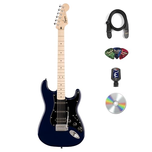 Fender Squier Sonic Stratocaster HSS - Midnight Blue w/ Instrument Cable