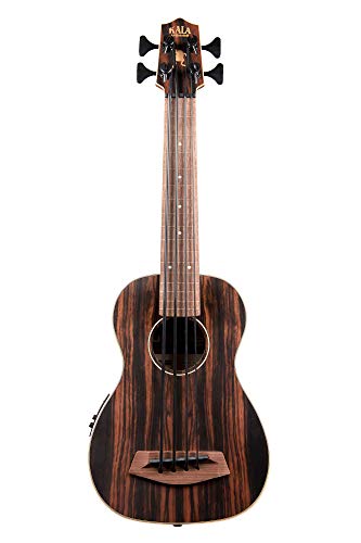 Kala U-Bass-EBY-FL Striped Ebony Fretless Acoustic-Electric U-Bass Ukulele