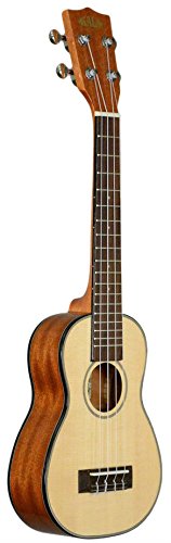 Kala KA-SSLNG Solid Spruce Mahogany Long Neck Soprano Ukulele w/ Hard Case