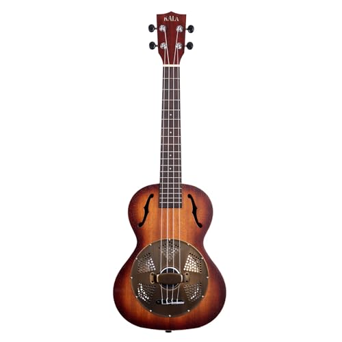 Kala KA-RES-BRS Tenor Resonator Ukulele with Brass Cover - Mahogany Burst