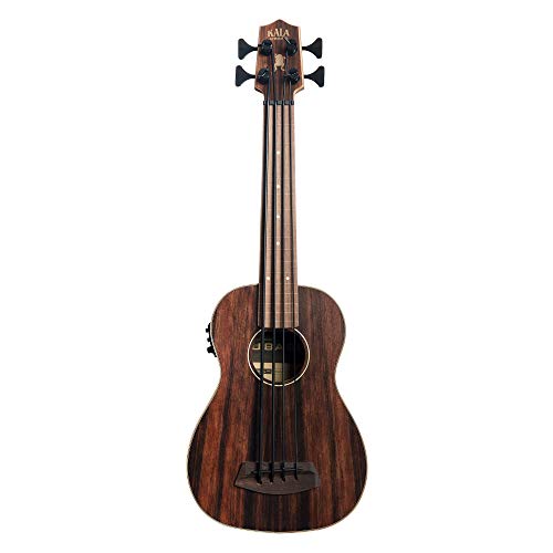 Kala UBASS-EBY-FL Striped Ebony Fretless U-Bass Acoustic-Electric Ukulele Bass