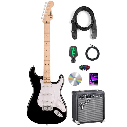 Fender Squier Sonic Stratocaster - Black w/ Frontman 10G Amplifier