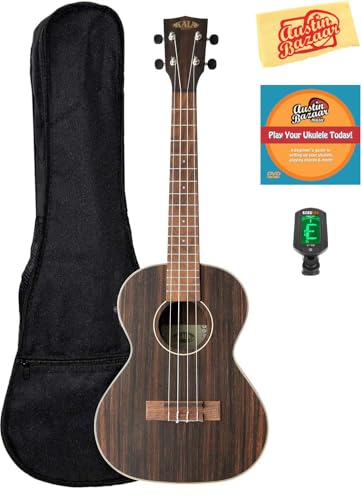 Kala KA-EBY-TE Striped Ebony Tenor Acoustic-Electric Ukulele w/ Gig Bag
