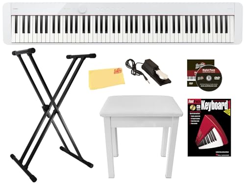 Casio PX-S1100 Privia Slim Digital Piano - White w/ Adjustable Stand