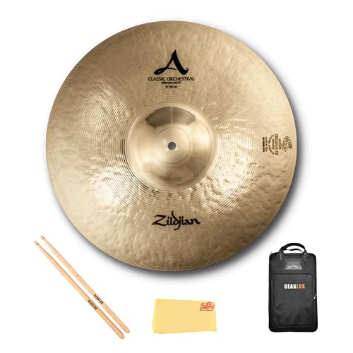 Zildjian A0767 20" A Classic Orchestral Cymbals, Medium Light - Pair w/ Drumstick Bag