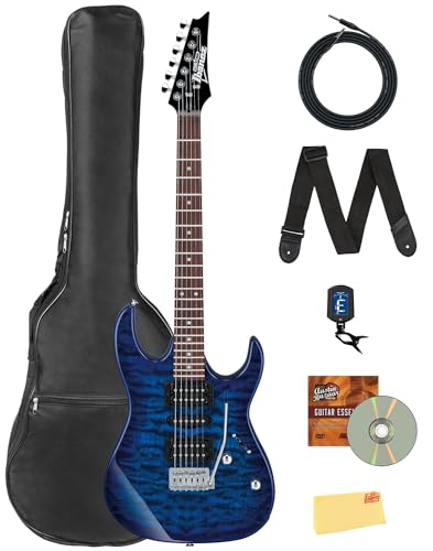 Ibanez GRX70QA RG Gio Electric Guitar - Transparent Blue Burst w/ Gig Bag