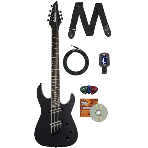Jackson X Series Dinky Arch Top DKAF7 MS Electric Guitar - Gloss Black w/ Instrument Cable