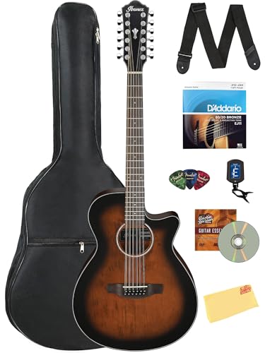 Ibanez AEG5012 12-String Acoustic-Electric Guitar - Dark Violin Sunburst w/ Gig Bag