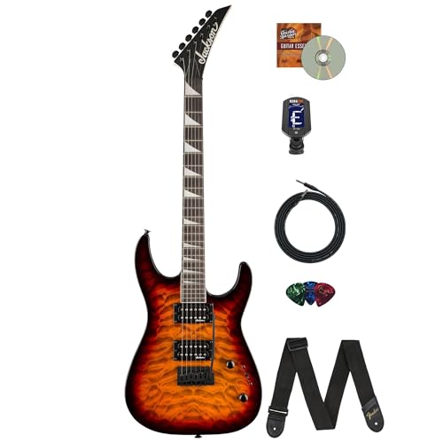 Jackson Dinky JS20 DKQ 2PT Electric Guitar - Transparent Tobacco Burst w/ Instrument Cable