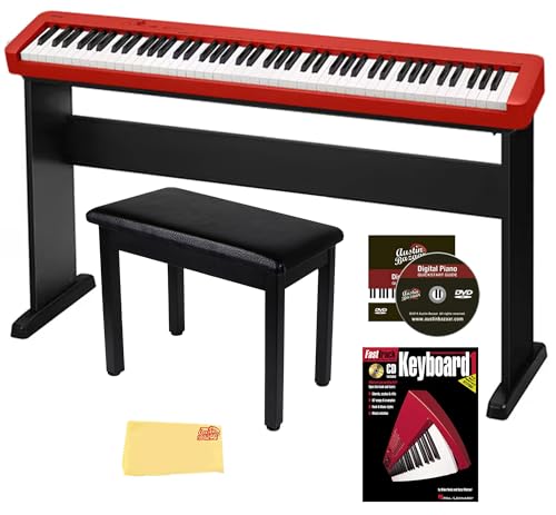 Casio CDP-S160 88-Key Compact Digital Piano - Red w/ CS-46 Stand
