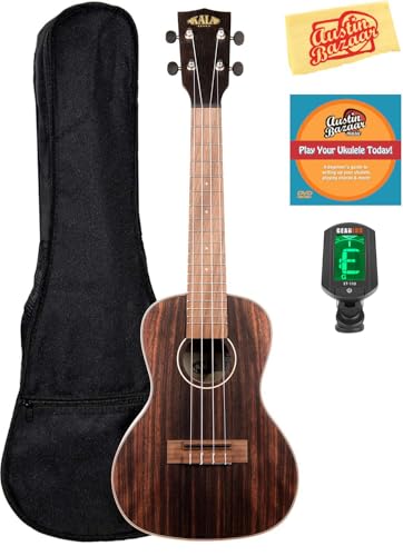 Kala KA-EBY-C Striped Ebony Concert Ukulele w/ Gig Bag