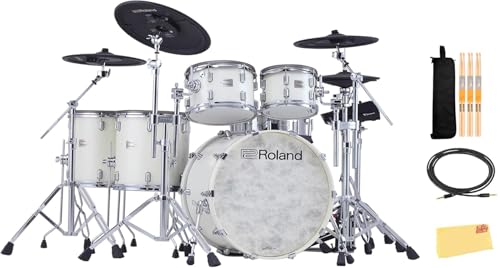 Roland VAD716-PW V-Drums Acoustic Design Electronic Drum Set - Pearl White w/ Audio Cable