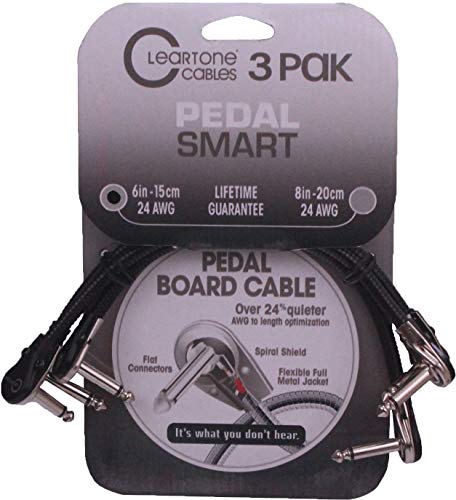 Cleartone 6-Inch Pedal Smart Pedal Board Cable, 24 AWG - 3 Pack