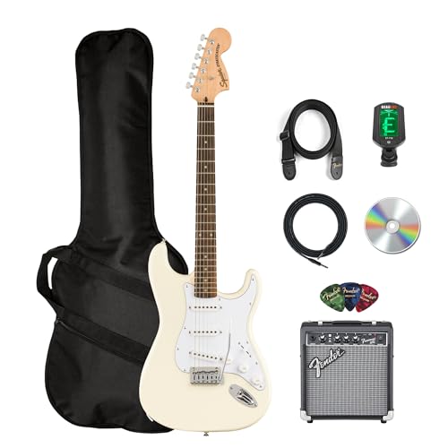 Fender Squier Affinity Stratocaster, Laurel - Olympic White w/ Frontman 10G Amplifier