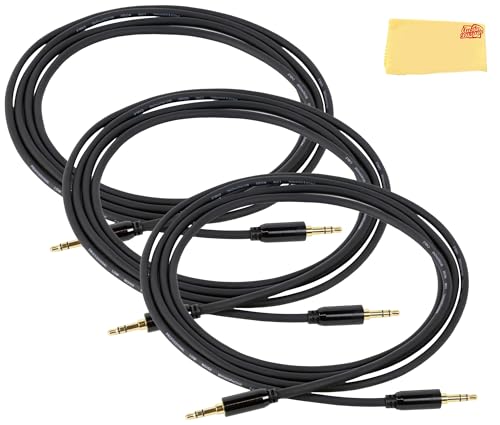 Gearlux 6-Foot 3.5 mm to 3.5 mm Stereo (1/8" to 1/8") TRS Cable - 3 Pack