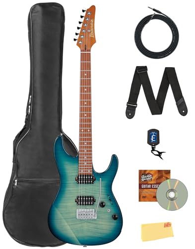 Ibanez AZ24S1F AZ Standard Electric Guitar - Transparent Turquoise Burst w/ Gig Bag