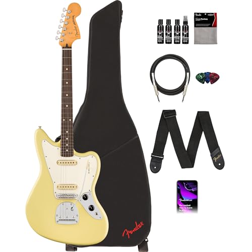 Fender Player II Jaguar - Hialeah Yellow w/ Cleaning Kit