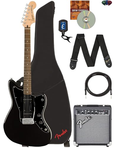 Fender Squier Affinity Jazzmaster - Metallic Black w/ Frontman 10G Amplifier