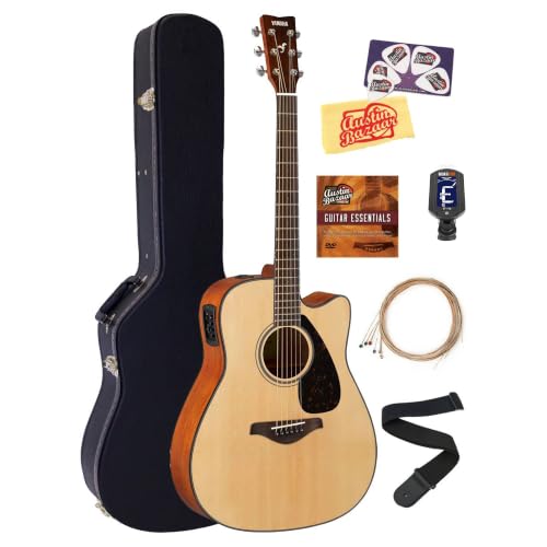 Yamaha FGX800C Solid Top Folk Acoustic-Electric Guitar - Natural w/ Hard Case