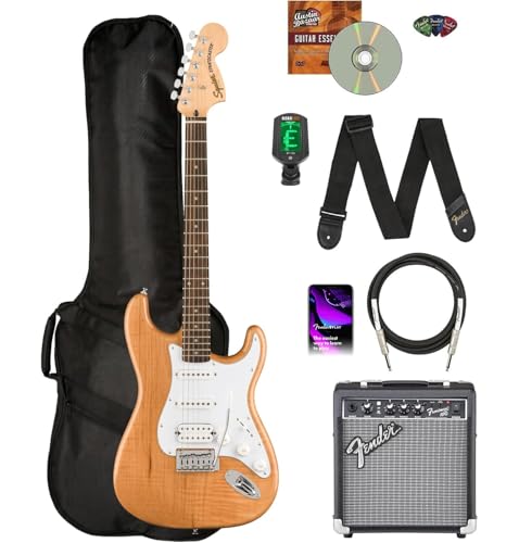 Fender Squier Affinity Stratocaster HSS - Natural w/ Frontman 10G Amplifier