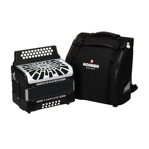 Hohner Compadre FBbEb 3-Row Diatonic Accordion - Black