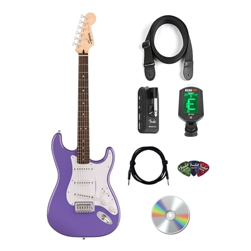 Fender Squier Sonic Stratocaster - Ultraviolet w/ Mustang Micro Headphone Amplifier