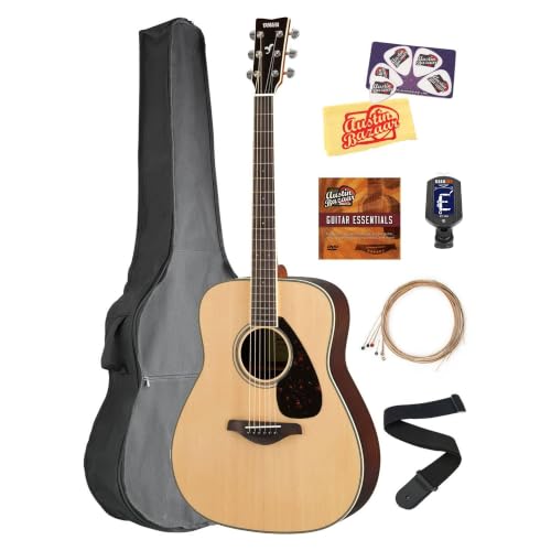 Yamaha FG830 Solid Top Folk Acoustic Guitar - Natural w/ Gig Bag