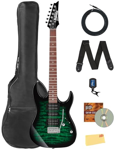 Ibanez GRX70QA RG Gio Electric Guitar - Transparent Emerald Burst w/ Gig Bag