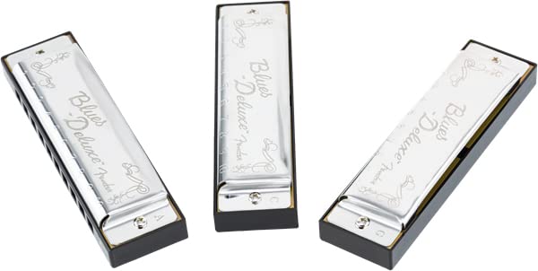 Fender Blues Deluxe Harmonica 3 Pack - Keys A, C, G w/ Carrying Case