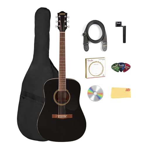 Gretsch Prelude D100 Dreadnought Acoustic Guitar - Black w/ Gig Bag