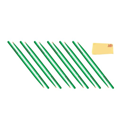 Zildjian 5A Acorn Neon Green Drumsticks - 6 Pack