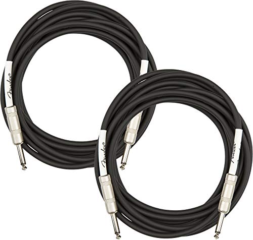 Fender 18.6-Foot Professional Instrument Cable, Straight-Straight, Blue Tweed - 2 Pack