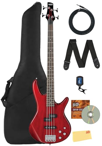 Ibanez GSR200 SR Gio Bass Guitar - Transparent Red w/ Gig Bag