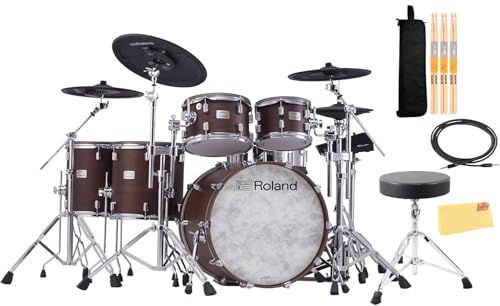 Roland VAD716 V-Drums Acoustic Design Electronic Drum Set - Satin Walnut w/ Drum Throne