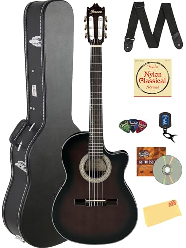 Ibanez GA35TCE Acoustic-Electric Classical Guitar - Dark Violin Sunburst High Gloss w/ Case