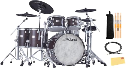 Roland VAD716-GE V-Drums Acoustic Design Electronic Drum Set - Gloss Ebony w/ Audio Cable