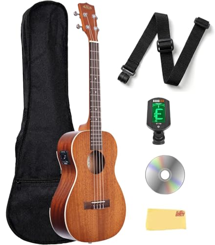 Kala KA-BE Satin Mahogany Baritone Acoustic-Electric Ukulele w/ Gig Bag