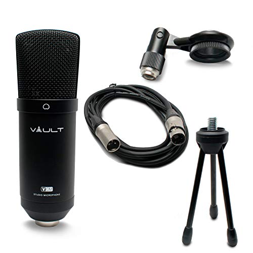 Vault VCM Studio Microphone with Tripod, XLR Cable, and Shock Mount
