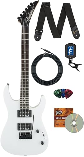 Jackson JS Series Dinky JS12 Electric Guitar - Snow White w/ Instrument Cable