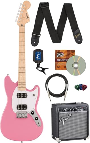Fender Squier Sonic Mustang - Flash Pink w/ Frontman 10G Amplifier