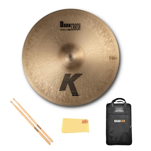 Zildjian K0905 19" K Dark Thin Crash Cymbal w/ Drumstick Bag
