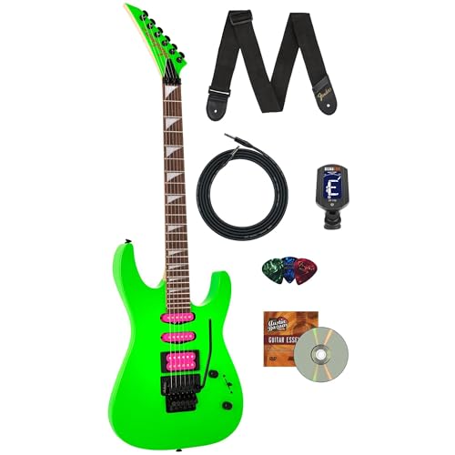 Jackson X Series Dinky DK3XR HSS Electric Guitar - Neon Green w/ Instrument Cable
