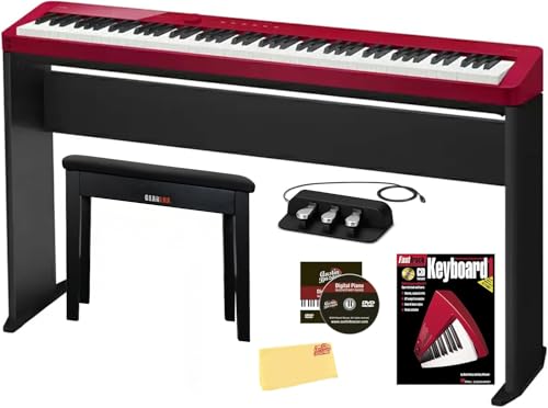 Casio PX-S1100 Privia Slim Digital Piano - Red w/ SP-34 Sustain Pedal