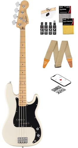 Fender Standard Precision Bass - Olympic White w/ Guitar Cleaning Kit