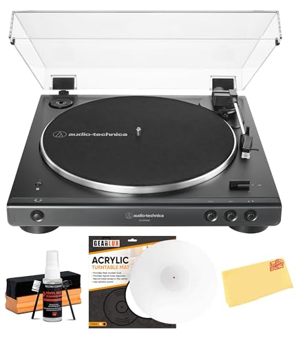 Audio-Technica AT-LP60XBT Fully Automatic Wireless Belt-Drive Turntable - Black w/ Cleaning Kit