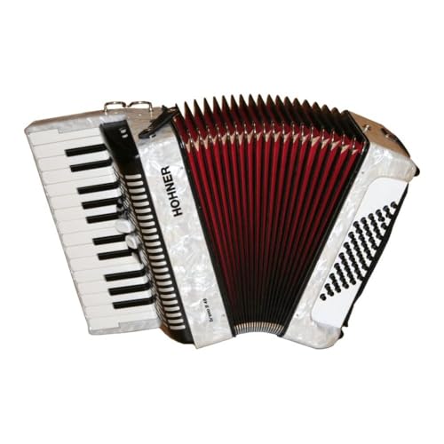 Hohner Bravo II 48 Chromatic Piano Key Accordion - White