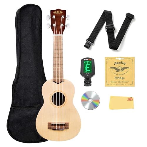 Kala KA-15S-S Satin Spruce Soprano Ukulele w/ Gig Bag