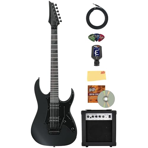 Ibanez GRGR330EX RG Gio Electric Guitar - Black Flat w/ Amplifier